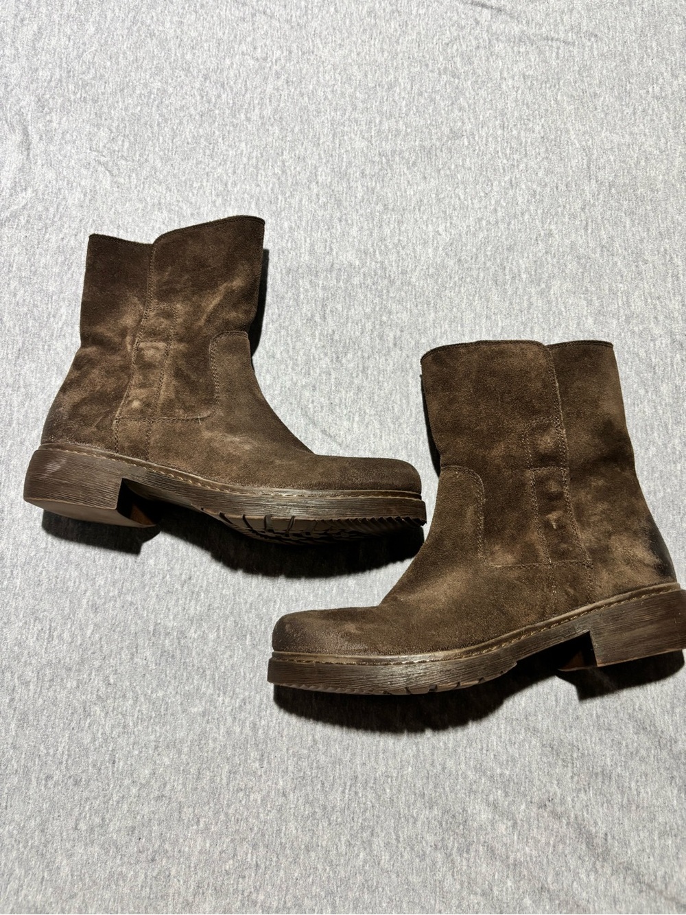 Celtic & Co Essential Leather Brown Suede Ankle Boots with Chunky Sole